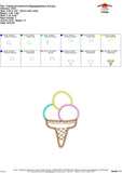 Triple Ice Cream Cone Zigzag Applique Design