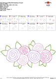 Rose Laurel Bean Stitch Applique Design