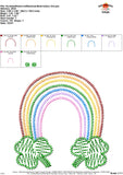 Scribble Rainbow Shamrocks Embroidery Design