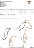 Horse Bean Stitch Applique Design
