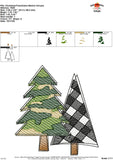 Christmas Trees Camo Sketch Embroidery Design