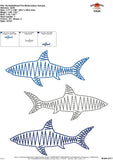 Scribble Shark Trio Embroidery Design