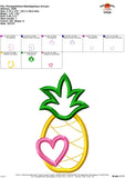 Pineapple Heart Satin Applique Design