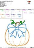 Pumpkin with Bow Zigzag Applique Design