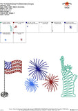 Scribble 4th of July Trio Embroidery Design