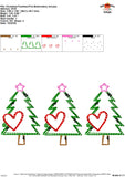 Christmas Tree Heart Trio Embroidery Design