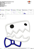 T-Rex Head Bowtie Satin Applique Design