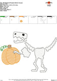 T-Rex Skeleton Sketch Embroidery Design