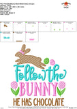 Follow the Bunny Sketch Embroidery Design