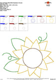 Sunflower Bean Stitch Applique Design