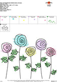Scribble Flowers Embroidery Design