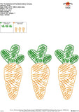 Carrot Trio Scribble Embroidery Design
