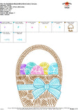 Easter Basket with Bow Scribble Embroidery Design