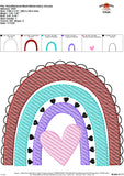 Heart Rainbow Sketch Embroidery Design