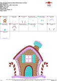 Gingerbread House Sketch Embroidery Design