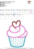 Valentine Cupcake Zigzag Applique Design