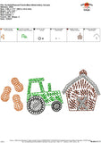 Scribble Peanut Tractor Barn Embroidery Design