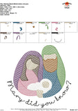 Mary Did You Know Nativity Sketch Embroidery Design
