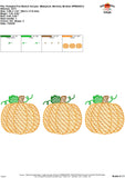 Pumpkin Trio Sketch Embroidery Design