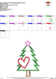 Christmas Tree Heart Zigzag Applique Design