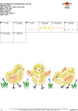 Scribble Chick Trio Embroidery Design