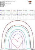 Heart Rainbow Bean Stitch Applique Design