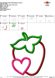 Strawberry Heart Satin Applique Design