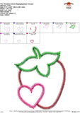 Strawberry Heart Zigzag Applique Design