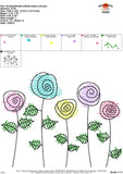 Scribble Flowers Embroidery Design