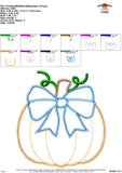Pumpkin with Bow Zigzag Applique Design