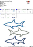 Shark Trio Zigzag Applique Design