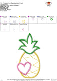 Pineapple Heart Zigzag Applique Design
