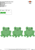 Frog Trio Sketch Embroidery Design