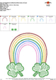 Scribble Rainbow Shamrocks Embroidery Design