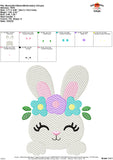 Bunny with Flowers Sketch Embroidery Design