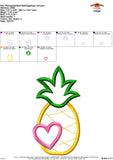 Pineapple Heart Satin Applique Design