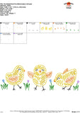 Scribble Chick Trio Embroidery Design