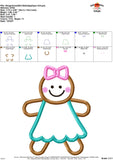 Gingerbread Girl Satin Applique Design
