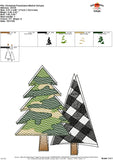 Christmas Trees Camo Sketch Embroidery Design