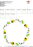 Bee Wreath Embroidery Design