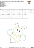 Bee Bean Stitch Applique Design