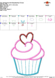 Valentine Cupcake Zigzag Applique Design