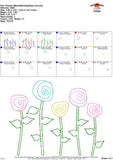 Flowers Bean Stitch Applique Design