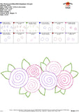 Rose Laurel Bean Stitch Applique Design