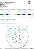 Apple with Bow Bean Stitch Applique Design