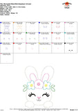 Bunny with Flowers Bean Stitch Applique Design