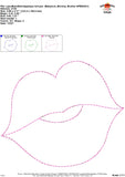 Lips Bean Stitch Applique Design