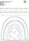 Heart Rainbow Bean Stitch Applique Design