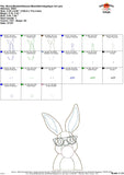 Bunny with Bubblegum Glasses Bean Stitch Applique Design