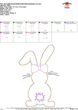Bunny with Bow Backside Bean Stitch Applique Design